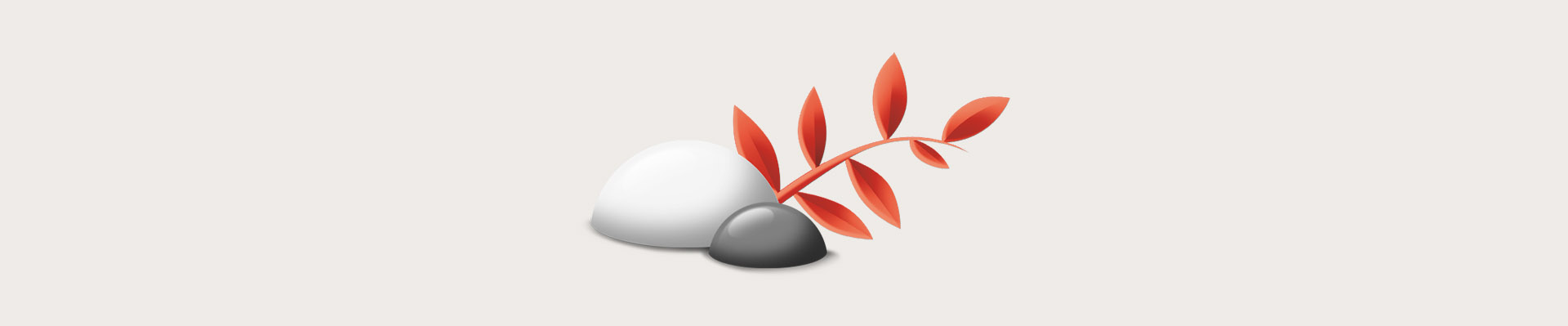 Two stones and branch – Illustration (illustration)