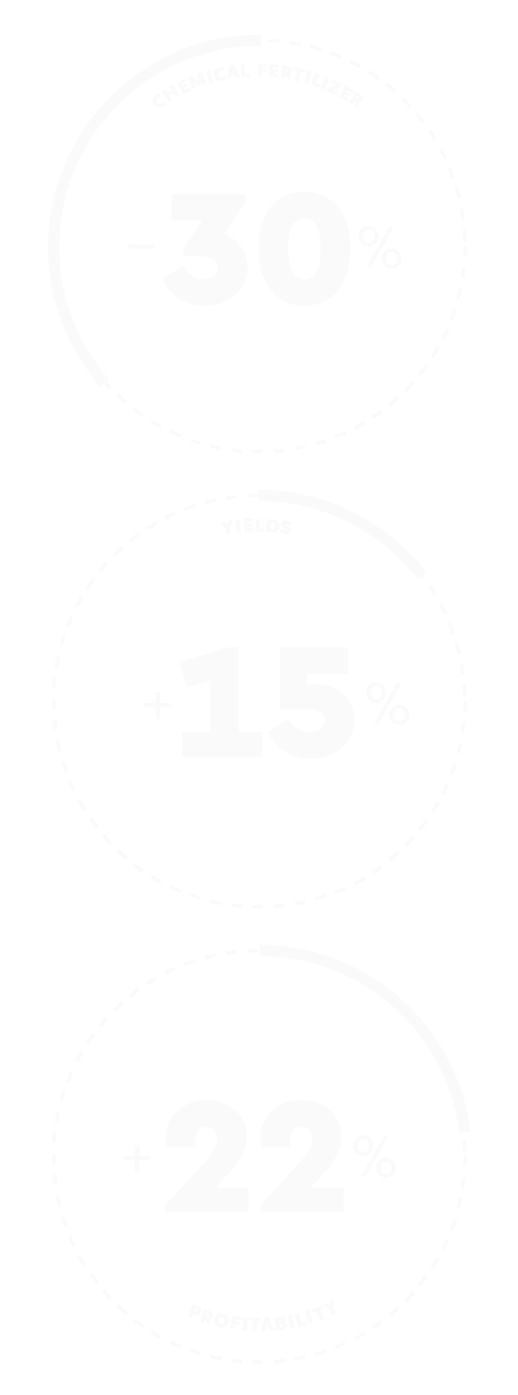 Profitabilität, Erträge und Reduktion von chemischem Dünger durch natürlichen Dünger